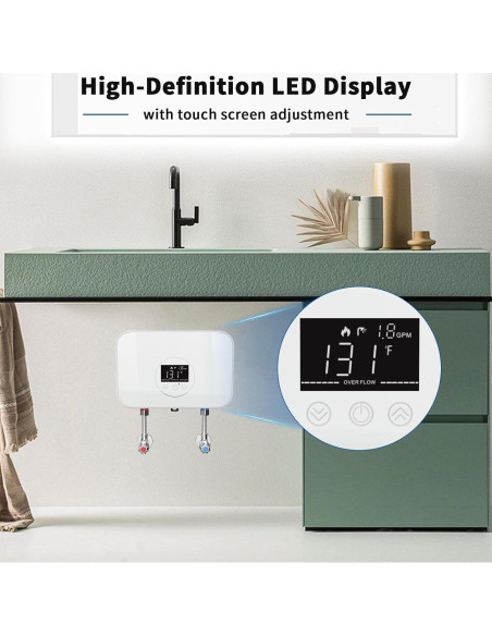 Calentador de Agua Eléctrico Sin Tanque Kweetle 5500W 120V