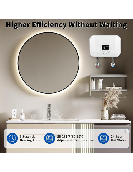 Calentador de Agua Eléctrico Sin Tanque Kweetle 5500W 120V