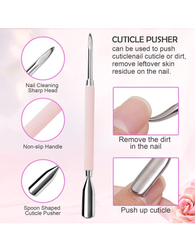 Kit de Manicura 3 en 1 Makartt - Cortador y Empujador de Cutículas