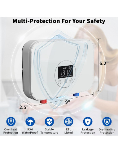 Calentador de Agua Eléctrico Sin Tanque Kweetle 5500W 120V