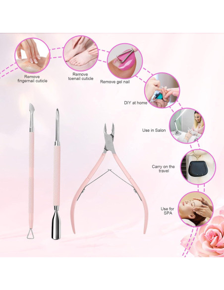 Kit de Manicura 3 en 1 Makartt - Cortador y Empujador de Cutículas