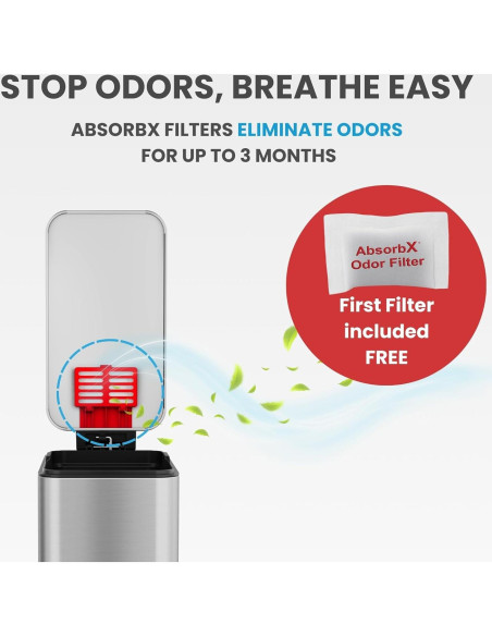 Basurero Slim iTouchless 11.4L Acero Inoxidable Control Olores