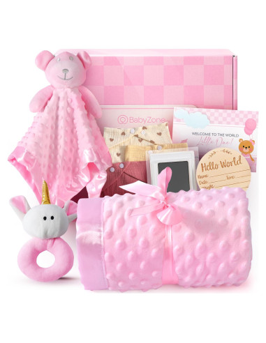 Set de Regalos para Baby Shower Niña - 10 Piezas Rosa