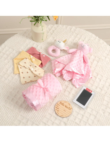 Set de Regalos para Baby Shower Niña - 10 Piezas Rosa