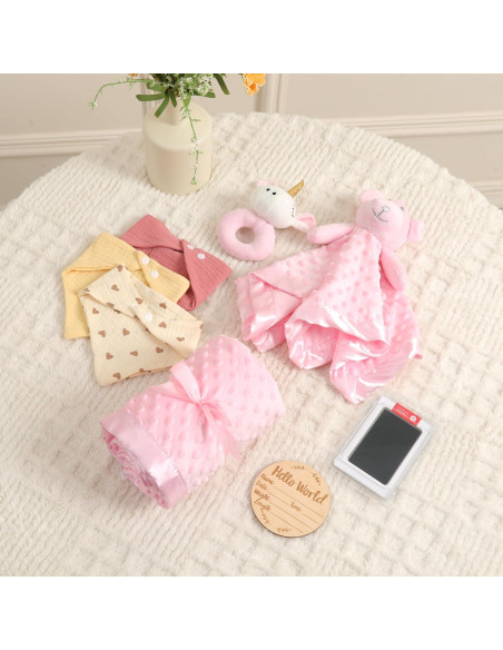 Set de Regalos para Baby Shower Niña - 10 Piezas Rosa