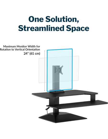 Elevador de Escritorio Eléctrico VARI Premier Negro 81.3 cm