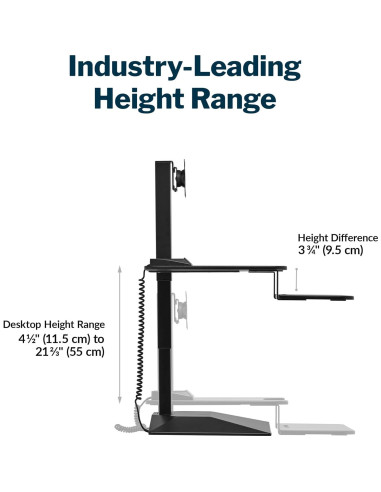Elevador de Escritorio Eléctrico VARI Premier Negro 81.3 cm