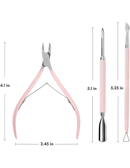 Kit de Manicura 3 en 1 Makartt - Cortador y Empujador de Cutículas