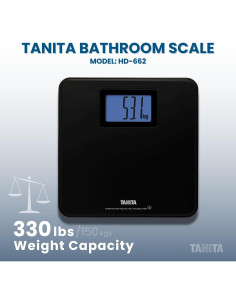 Balanza Digital de Baño Tanita HD-662 Negra 150 kg LCD 2