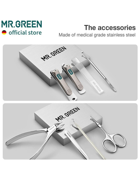 Kit de Manicura 8 en 1 MR.GREEN con Estuche de Cuero PU Verde Kit de Manicura 8 en 1 MR.GREEN con Estuche de Cuero PU Verde