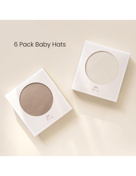 Konssy Conjunto de 6 Gorras Beanie para Bebés 0-6 Meses