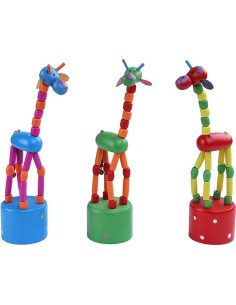 Títeres de dedo de madera coloridos Berry President - 3 jirafas 2