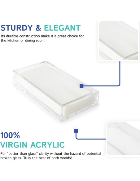 Soporte de Servilletas de Papel Acrílico Huang 12.7x21.6 cm