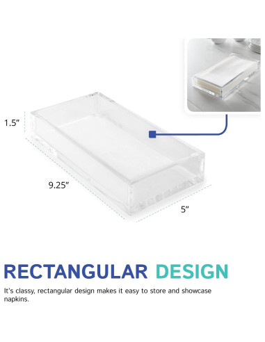 Soporte de Servilletas de Papel Acrílico Huang 12.7x21.6 cm
