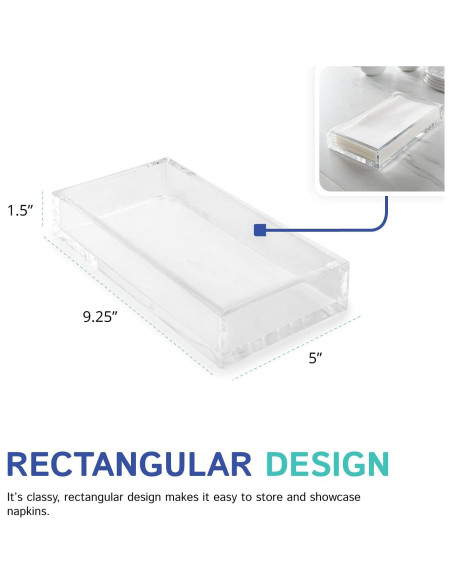 Soporte de Servilletas de Papel Acrílico Huang 12.7x21.6 cm