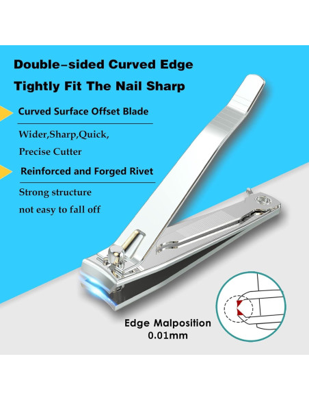 Juego de Cortauñas Acero Inoxidable PRO-AUTO Plata 7.6cm