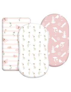 Paquete de 3 Sábanas de Cuna Orgánicas Civarua Kids Rosa