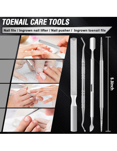 Cortauñas Aucurwen para Uñas Gruesas 7 Piezas con Mango Ergonómico