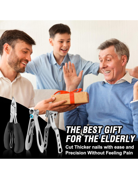 Cortauñas Aucurwen para Uñas Gruesas 7 Piezas con Mango Ergonómico