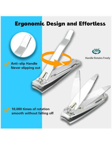 Juego de Cortauñas Acero Inoxidable PRO-AUTO Plata 7.6cm