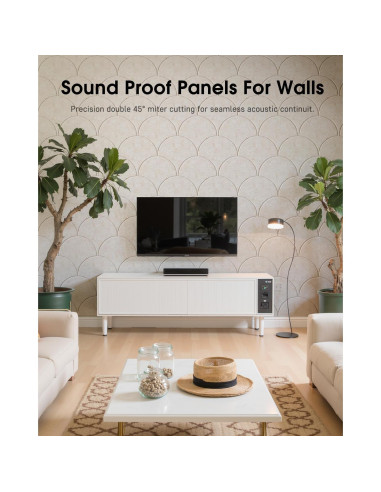 Paquete de 12 paneles acústicos autoadhesivos Woovio 30x30 cm beige