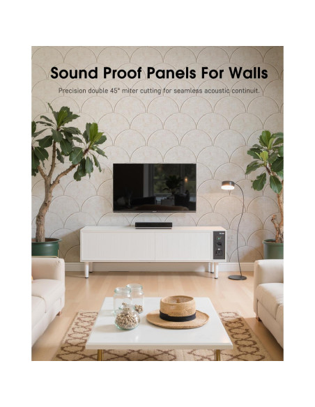 Paquete de 12 paneles acústicos autoadhesivos Woovio 30x30 cm beige