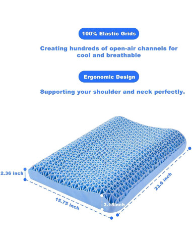 Almohada Berklan Ajustable de Malla 60x40 cm Soporte Ergonómico