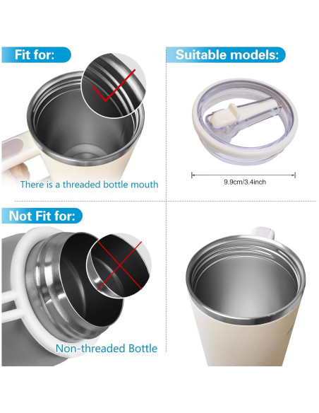 2 Tapas de Reemplazo FUTYA para Stanley Quencher 1.2L a Prueba de Fugas