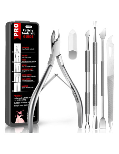 Kit de Recortadores de Cutículas Cbiumpro 5 Piezas Acero Inoxidable
