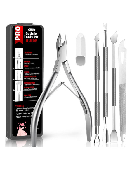 Kit de Recortadores de Cutículas Cbiumpro 5 Piezas Acero Inoxidable