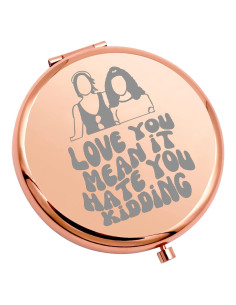 Espejo de Maquillaje Compacto WSNANG Oro Rosa Plegable 7.1cm