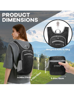 Mochila Plegable Ultra Ligera ZOMAKE 10L Resistente al Agua 2