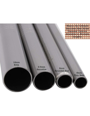 Popotes de Acero Inoxidable Doblados Finos Medianos 4 Unidades