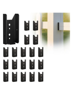 20 Soportes para Cercas 2x4 Fadachai - Acero Recubierto Negro