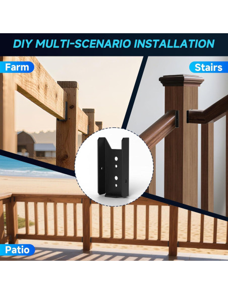 20 Soportes para Cercas 2x4 Fadachai - Acero Recubierto Negro