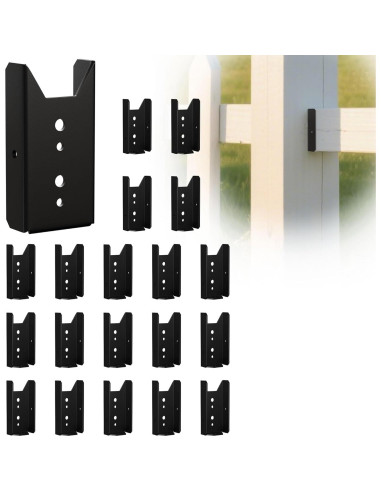 20 Soportes para Cercas 2x4 Fadachai - Acero Recubierto Negro