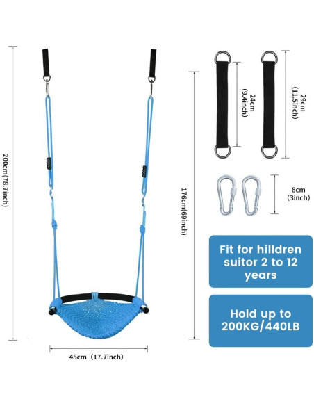 Columpio de Tejido a Mano para Niños netsTribe Azul 200 kg