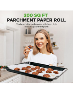 Rollo de Papel Pergamino NutriChef 200 Pies Cuadrados Antiadherente 2