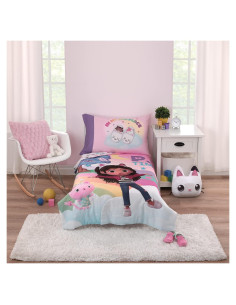 Juego de Cama 4 Piezas NoJo Gabby's Dollhouse Arcoíris