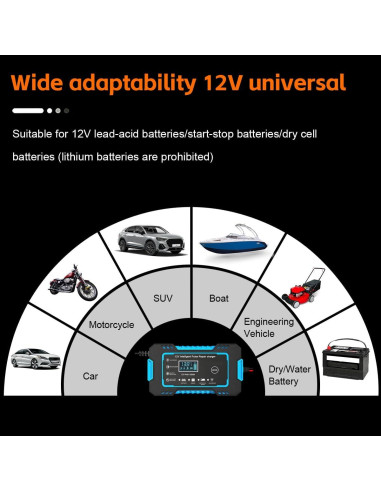 Cargador de Batería de Coche Mandark 12V 6A Inteligente