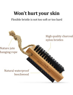 Cepillo de Uñas de Madera Pumice Valley Doble Cara 11.6cm 2