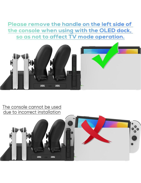 Dock de Carga FastSnail para Nintendo Switch y Joy-Con