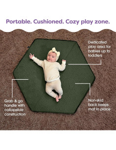 Alfombra de Juego Boppy Laberinto Musgo - Plegable y Antideslizante 2