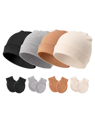 Conjunto de Gorro y Manoplas AQOKKA Bebés 0-3 Meses Unisex