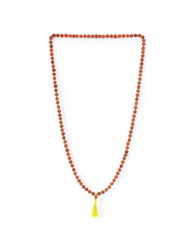 Mala de Rudraksha 5 Mukhi Original con Bolsa de Japa 8mm