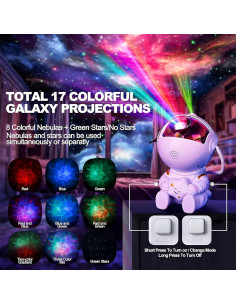 Proyector Galáctico Astronauta - Luz Nocturna 8 Colores 2