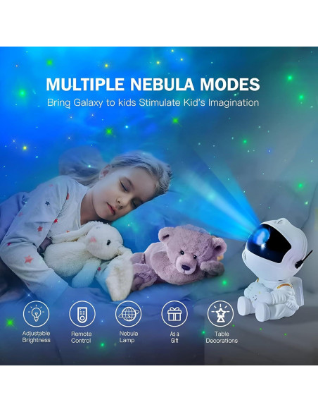 Proyector Galáctico Astronauta - Luz Nocturna 8 Colores