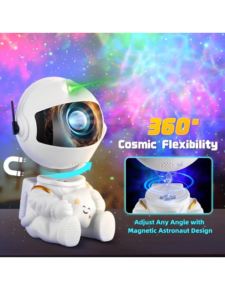 Proyector Galáctico Astronauta - Luz Nocturna 8 Colores