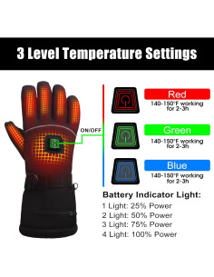 Guantes Calentados Magnolia 7.4V Unisex Táctiles Impermeables 2