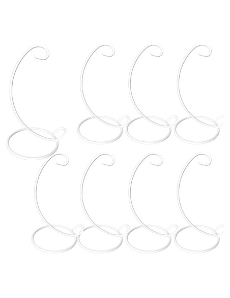 Soportes para Adornos de Metal Blanco BANBERRY - Juego de 8 - 28 cm